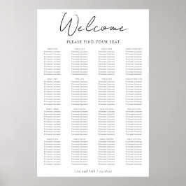 Minimalistisk Klassisk Bröllopsställningskarta Poster