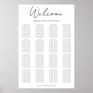 Minimalistisk Klassisk Bröllopsställningskarta Poster