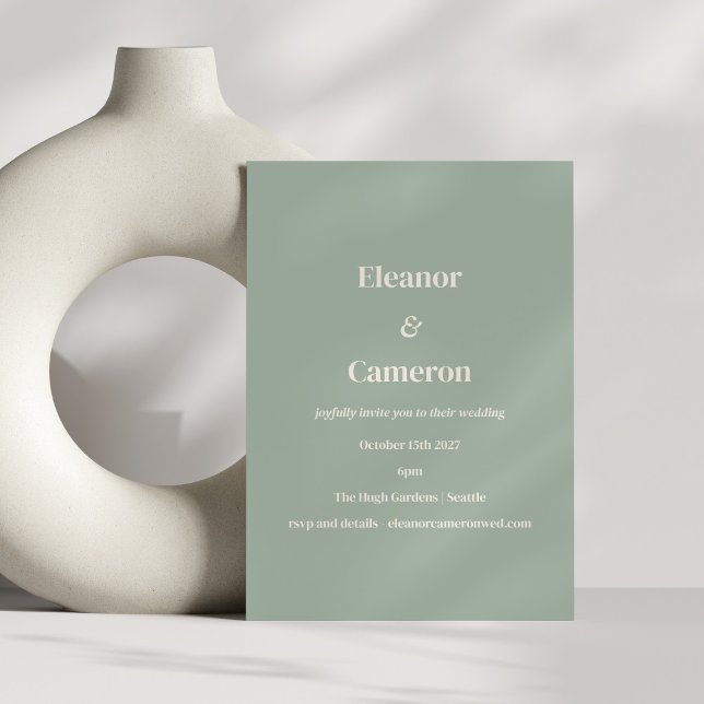 Minimalistisk klassisk Dusty Sage Grönt Avslappnad Inbjudningar (Skapare uppladdad)