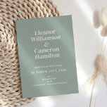 Minimalistisk klassisk Dusty Sage Grönt Design Brö Inbjudningar<br><div class="desc">Elegant och minimalist,  den här moderna bröllopsinbjudan har en ren och enkel trendig-typografi på gröntens bakgrund.</div>