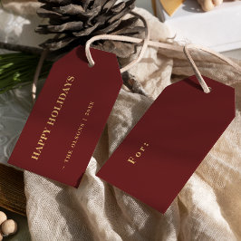 Minimalistisk klassisk Glad helg Red Gift-Märkre Presentetikett