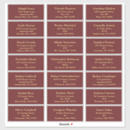 Minimalistisk klassisk helggäst Adress Klistermärken