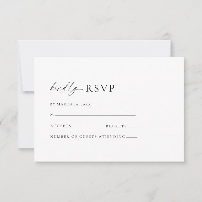 Minimalistisk Klassisk Modern Elegant RSVP-kort OSA Kort (Framsida)
