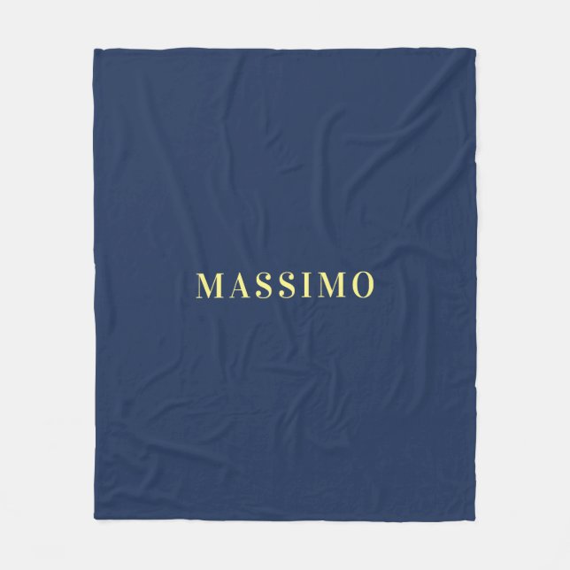 Minimalistisk Klassisk Professionell Blå Färg Namn Fleecefilt (Framsidan)