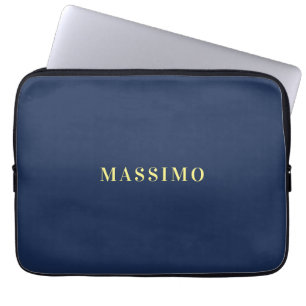 Minimalistisk Klassisk Professionell Blå Färg Namn Laptop Fodral