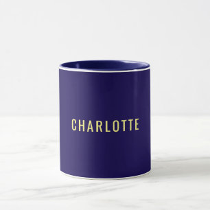Minimalistisk Klassisk Professionell Blå Färg Namn Mugg