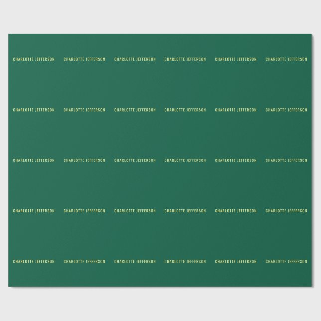 Minimalistisk Klassisk Professionell Grön Gul Presentpapper (Platt)