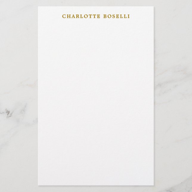 Minimalistisk klassisk Professionell Guld Färg Brevpapper (Framsida)