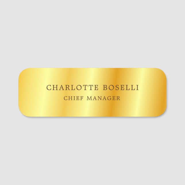 Minimalistisk klassisk Professionell Guld Färg Namnbricka (Framsida)