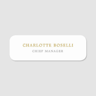 Minimalistisk klassisk Professionell Guld Färg Namnbricka