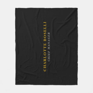 Minimalistisk Klassisk Professionell Svart Guld Fä Fleecefilt