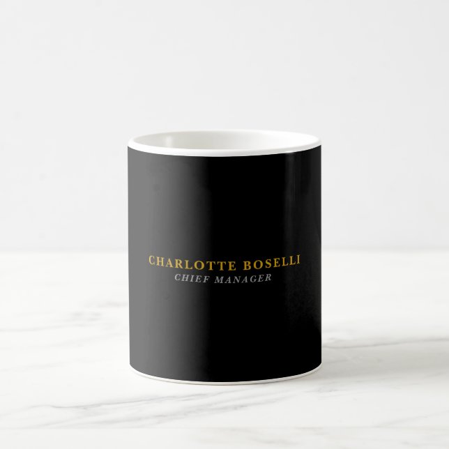 Minimalistisk Klassisk Professionell Svart Guld Fä Kaffemugg (Center)