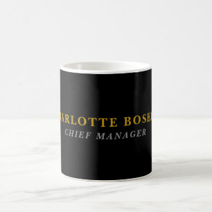 Minimalistisk Klassisk Professionell Svart Guld Fä Kaffemugg