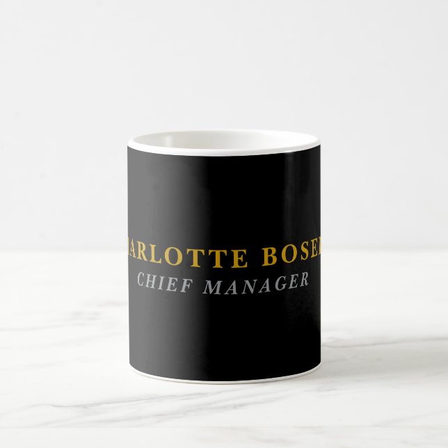 Minimalistisk Klassisk Professionell Svart Guld Fä Kaffemugg (Center)