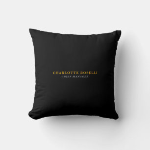Minimalistisk Klassisk Professionell Svart Guld Fä Kudde