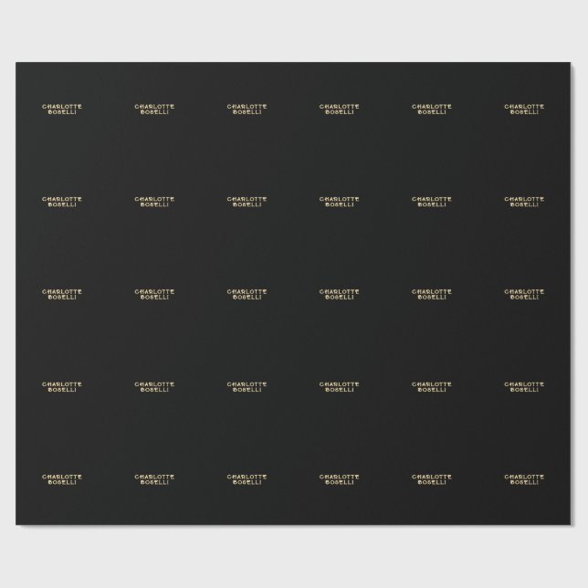 Minimalistisk Klassisk Professionell Svart Guld Fä Presentpapper (Platt)