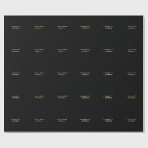 Minimalistisk Klassisk Professionell Svart Guld Fä Presentpapper