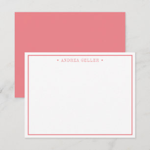 Minimalistisk klassisk  Rosa Gräns Anteckningskort