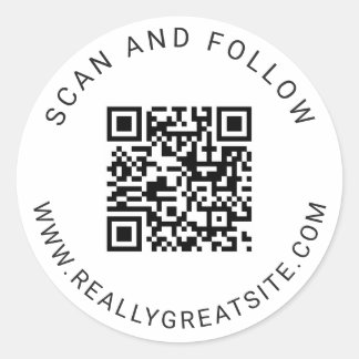 Minimalistisk Klassisk Rund QR-koddekal Runt Klistermärke