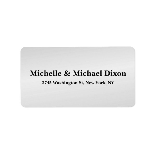 Minimalistisk klassisk Snyggt Elegant Silver Grått Adressetikett (Framsidan)