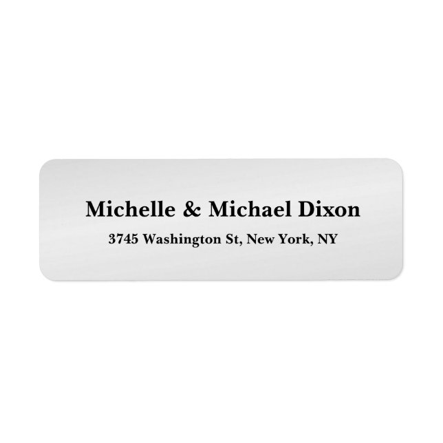 Minimalistisk klassisk Snyggt Elegant Silver Grått Returadress Etikett (Framsidan)