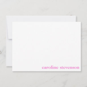 Minimalistisk klassisk typografi anpassat rosa nam anteckningskort