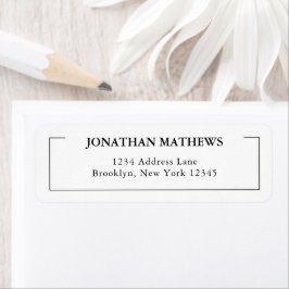 Minimalistisk klassisk typografi, ruta Gräns Returadress Etikett