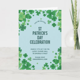 Minimalistisk klöverramsinbjudan kort