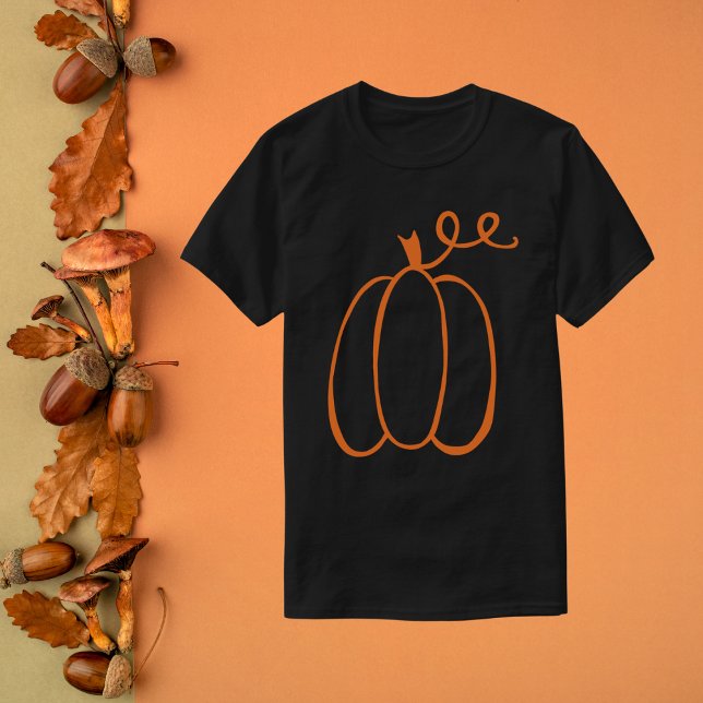 Minimalistisk knumpkin-kontur, höst t shirt (Skapare uppladdad)