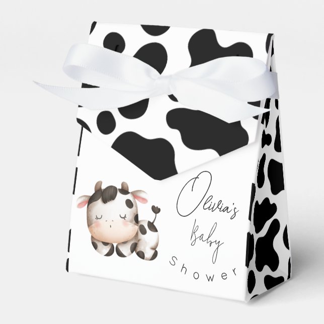 Minimalistisk ko könsneutral baby shower presentaskar (Framsidan Sidan)