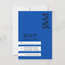 Minimalistisk koboltblå RSVP-kort