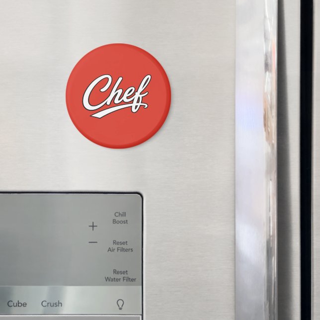 Minimalistisk kockmanus typografidesign magnet (In Situ (Fridge))