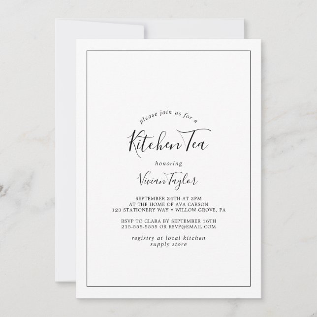 Minimalistisk kökstek inbjudningar (Framsida)