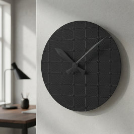 Minimalistisk Kol Svart Industriell Rutnät Geometr Rund Klocka