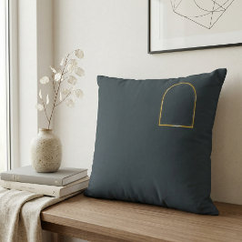 Minimalistisk Kolgrå Matta Guld Båge Tyst Lyx Kudde