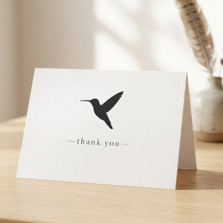 Minimalistisk kolibri botanisk tack kort