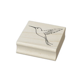 Minimalistisk kolibri linjekonst under flygning stämpel