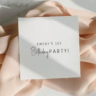 Minimalistisk könsneutral Födelsedagsfest Pappersservett