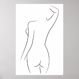 Minimalistisk konst av kvinnlig kropp Modern illus Poster