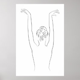 Minimalistisk konst av kvinnlig kropp Modern illus Poster