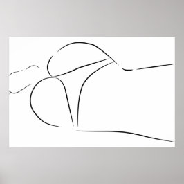 Minimalistisk konst av kvinnlig kropp Modern illus Poster