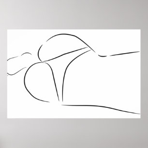 Minimalistisk konst av kvinnlig kropp Modern illus Poster