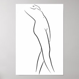 Minimalistisk konst av kvinnlig kropp Modern illus Poster