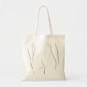 Minimalistisk konst av kvinnlig kropp Modern illus Tygkasse