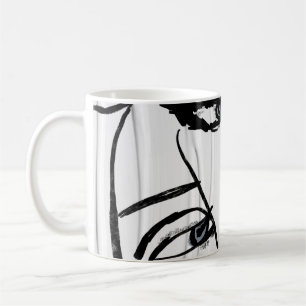 Minimalistisk konst av kvinnor i ansikte kaffemugg