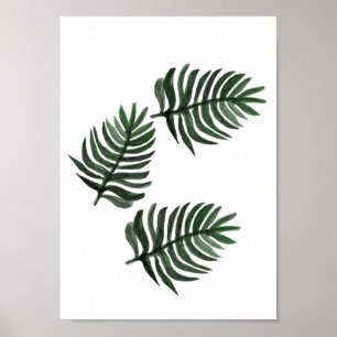 Minimalistisk konst av Tropical Handflatan Löv Poster