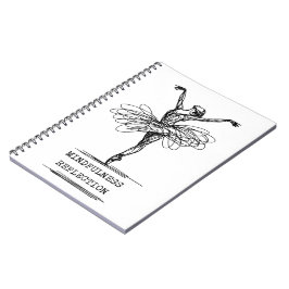 Minimalistisk konst Ballerina Dance-design Anteckningsbok