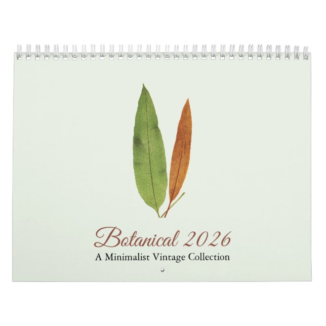 Minimalistisk konst Botanisk 2026 Kalender (Omslag)