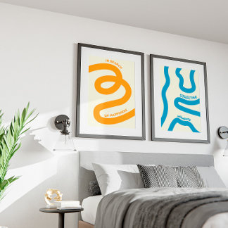 Minimalistisk konst för sovrummet och vardagsrumme poster