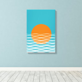 Minimalistisk konst i havet canvastryck
